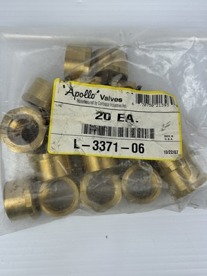 Apollo Valves L-3371-06 Tailpiece 3/4'' NPT Brass L337106 - Bag of 18