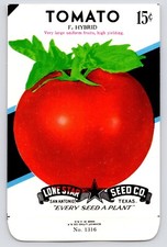 Tomato~F2 Hybrid~Lone Star Seed Co Ad~San Antonio TX~Vintage Packet~Empty