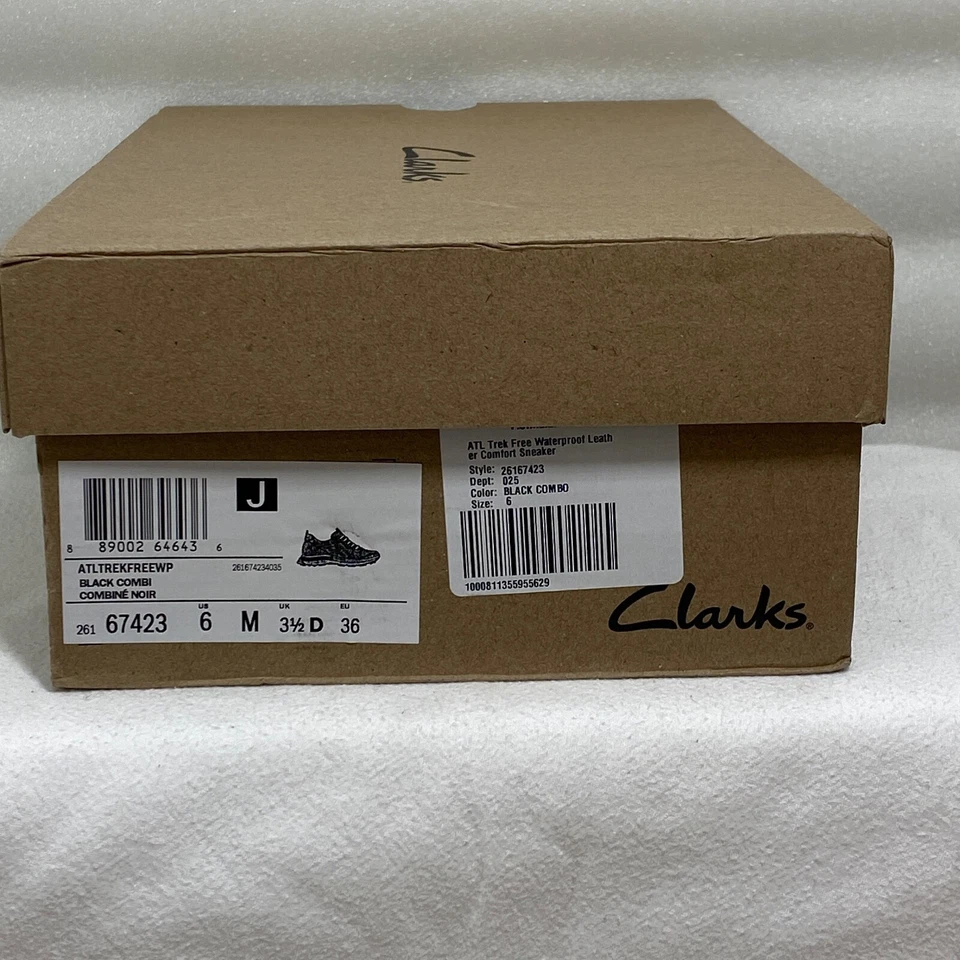 Clarks ATL Trek Free Tenis Para Mujer 6 Negro Combo Impermeable Zapatos con Cordones Foto 2 de 4