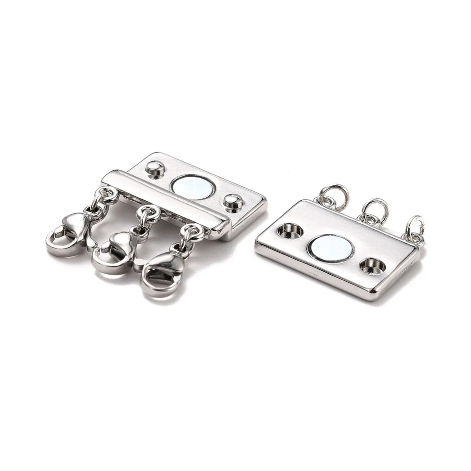 10sets Layered Necklace Clasps Magnetic Bracelet Connector Multi Strands Clasp - Image 3 of 4