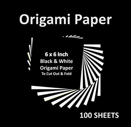 Origami Paper: 100 Sheets 6x6 Black Origami Paper with White on One Side, 'To Cu