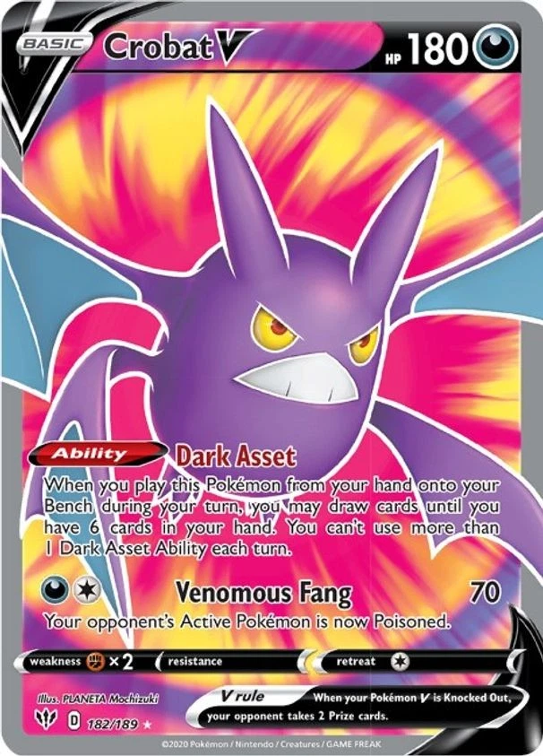 Crobat V - Darkness Ablaze #182 Price & Value ($3.09) | PokeScope