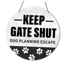 Please Beware of Dog Keep Gate Shut Closed Decor Sign for House Fence Gate A