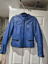 Retro Kett Leathers Royal Blue Motorcycle Jacket 36"
