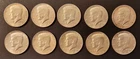 1967 & 1968 Kennedy Half Dollars Lot of 10 40% Silver