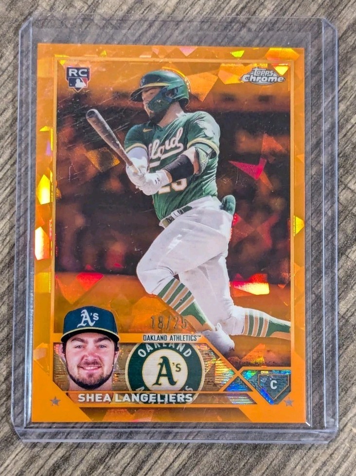 SHEA LANGELIERS 2023 Topps Chrome #175 ORANGE Refactor 18/25 Athletics RC CLEAN