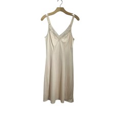 Vintage 80s Maidenform Beige Slip Dress Lingerie Size 32 Retro Sleepwear Union