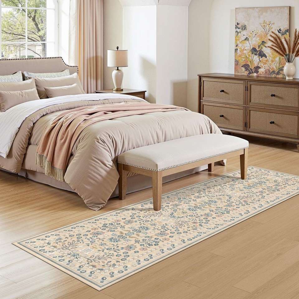 Runner Rug for Hallways Kitchen: 2x6 Washable Area Rug Boho Floral Soft ...