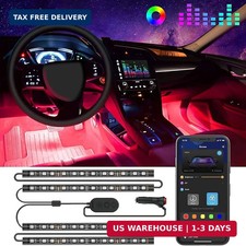 Car LED Lights Smart Interior App Control RGB Neon Strip Underdash Music Sync 12