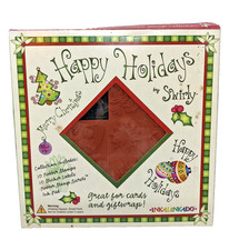 Inkadinkado Happy Holidays by Swirly Foam Backed Rubber Stamp Set