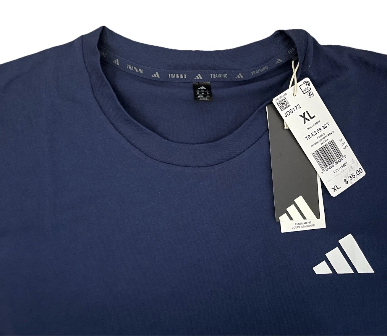 NEW Adidas Men's Short Sleeve 3 Stripe Shirt Gym Casual $35 Quality XL