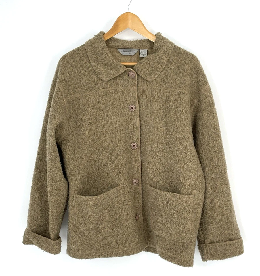 Chaqueta polar vintage Eddie Bauer talla grande años 90 marrón hecha en todas las estaciones en EE. UU. Foto 3 de 4