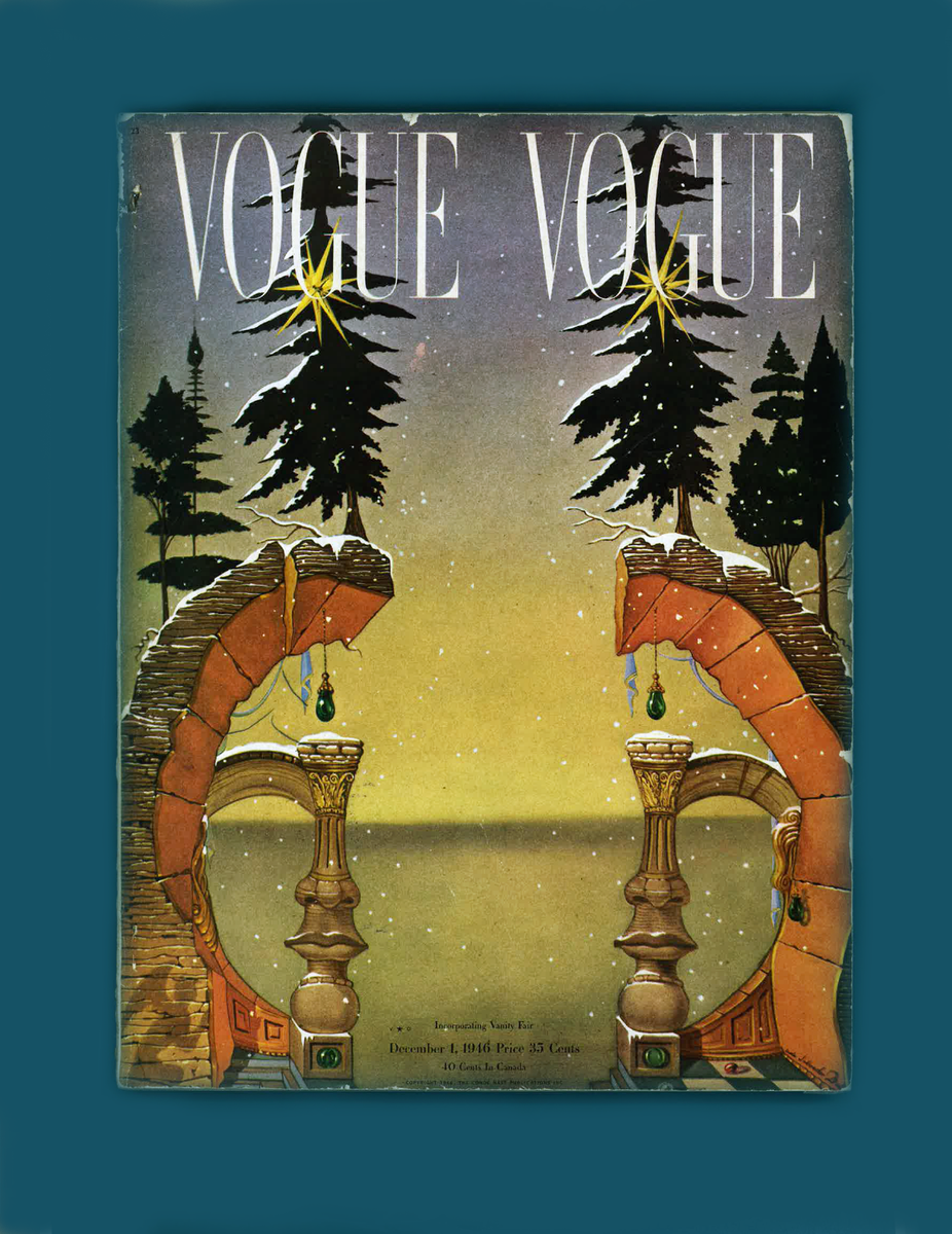VOGUE- DECEMBER 1, 1946-'DOUBLE DALI' COVER-RMS QUEEN ELIZ-RUTH