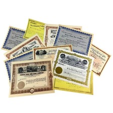 Lot Of 12 Vintage Stock Certificates Mining Metal Milling Smelting Refining
