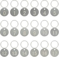 StayMax 304 Stainless Steel Number Tags Key ID White small,