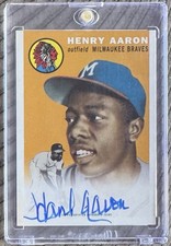 Hank Aaron Auto /5 2019 Topps Iconic Card 1954 Reprint Autograph Card ICR-15
