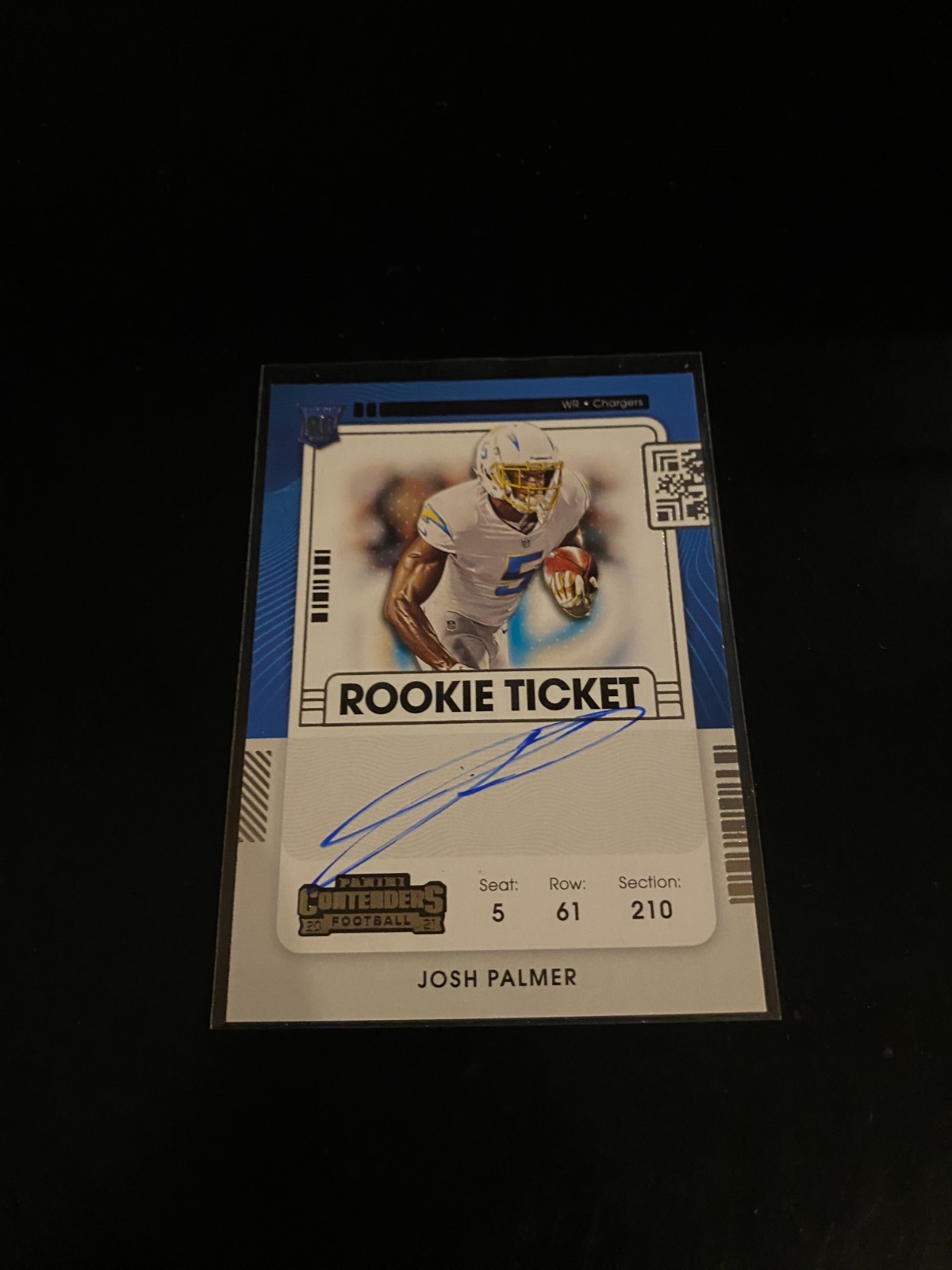 Josh Palmer 2021 Panini Contenders Auto Rookie Ticket Chargers 124