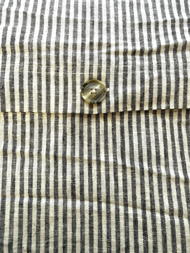 Pottery Barn Wheaton Stripe Duvet Cover Full/Queen Cotton Linen Gray - Image 4 of 4