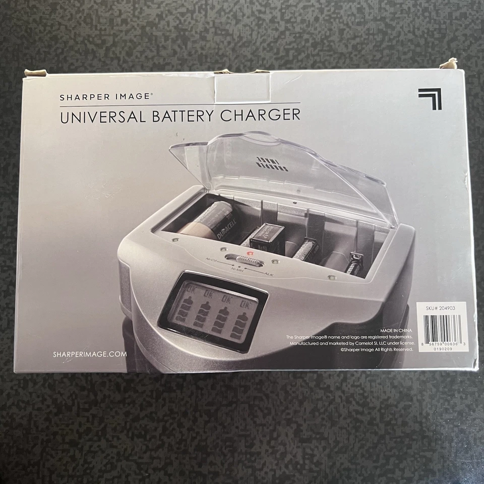 Cargador de batería universal plateado Sharper Image Foto 4 de 4