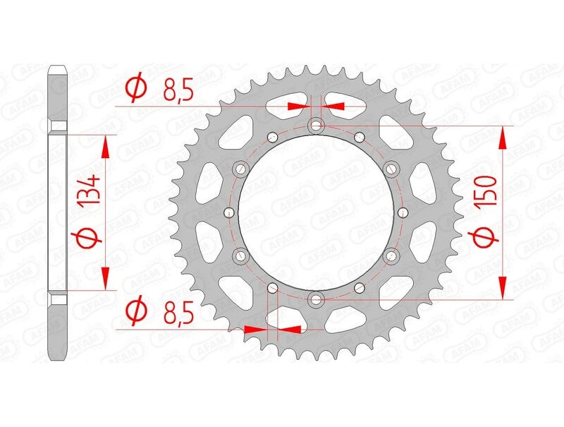 Pignon standard acier AFAM 16204 - 520 pour moto