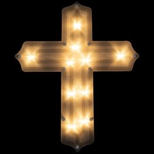Northlight 14" Lighted Religious Cross Easter Window Silhouette Decoration