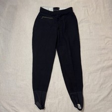 Bogner Stirrup Ski Pants Women  s Size 4High Rise Black Nylon Blend Made In USA