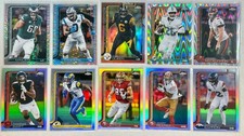 2025 Topps Chrome Football 10-card REFRACTOR LOT: De'Von Achane / George Kittle