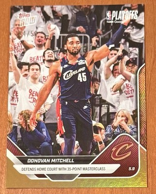 2025-26 TOPPS NOW NBA #302 DONOVAN MITCHELL - NUMBERED 24/50 GOLD PARALLEL