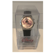 Disney Minnie Mouse Heart Dial Wristwatch with Black Strap - Disney Franchise