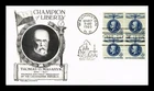 DR JIM STAMPS US COVER MASARYK CHAMPION OF LIBERTY FDC BLOCK LOWRY ARISTOCRATS
