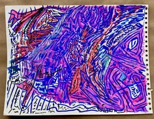 Modern Abstract Painting Graffiti Art Cubism Expressive Raw Original Psychedelic