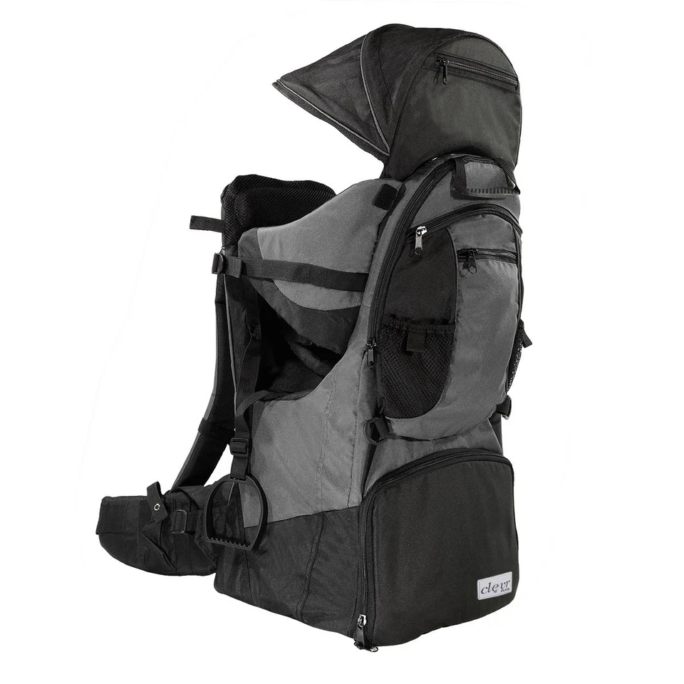 ClevrPlus Deluxe Mochila para Niños Exterior Portabebés Luz Exterior Senderismo, Gris Foto 2 de 4