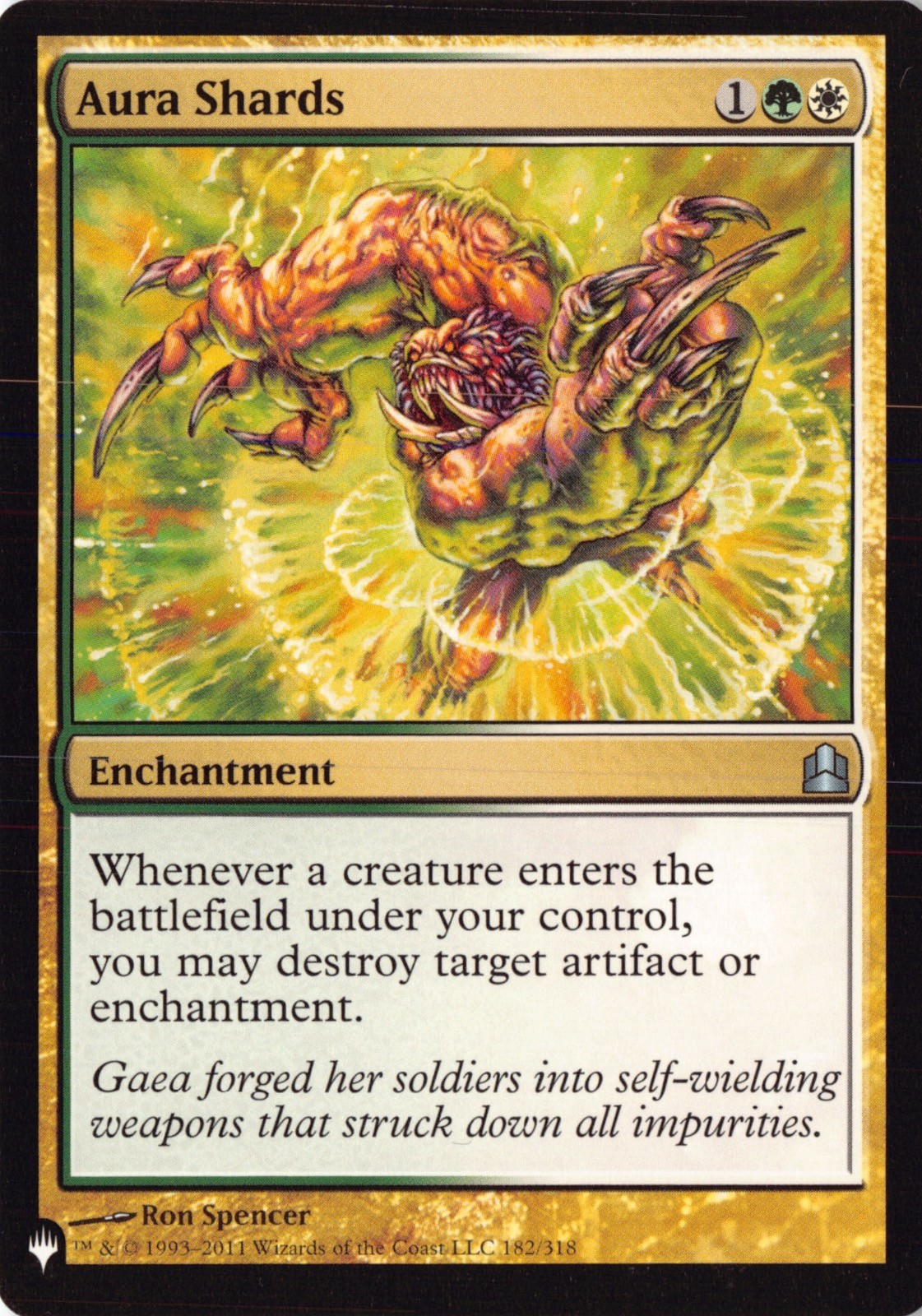 Aura Shards 182 Uncommon Commander Magic: The Gathering Near Mint