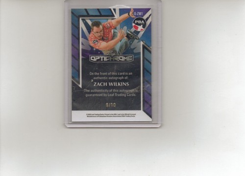 2025 Leaf Eclectic PBA - Zach Wilkins - Optichrome Silver Refractor Auto #d 6/10 - Picture 2 of 2
