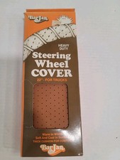 Vintage Steering Wheel Cover Leather Bar Jan 22in