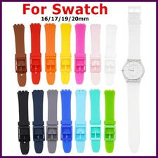 Silicone Watch Band 16mm 17mm 19mm 20mm for Swatch Waterproof Colorful Rubber