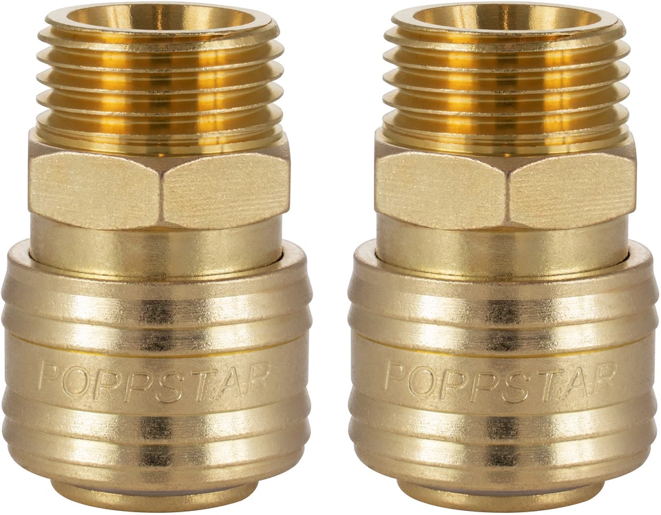 2x Raccord rapide pour air comprimé DN 7,2 avec filetage extérieur 1/2 pouce - Photo 1/4