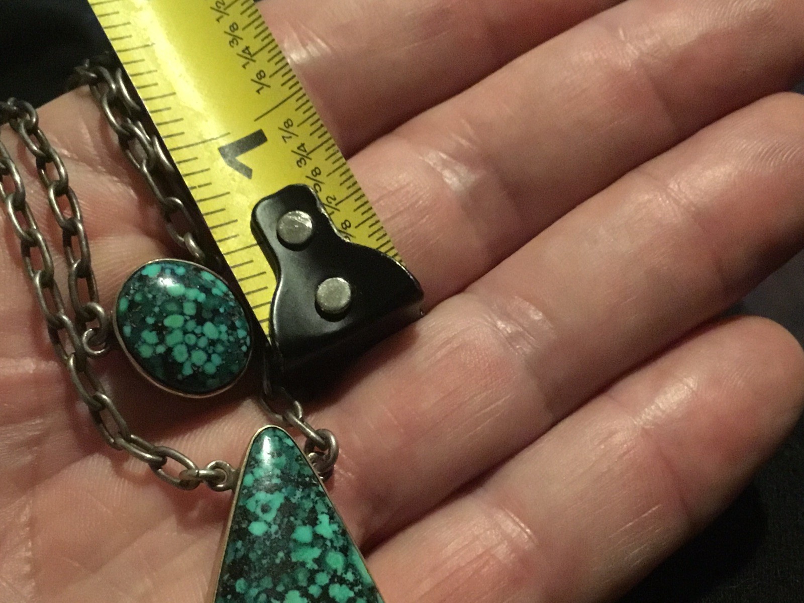 Authentic Native American  Spiderweb Turquoise Pe… - image 8