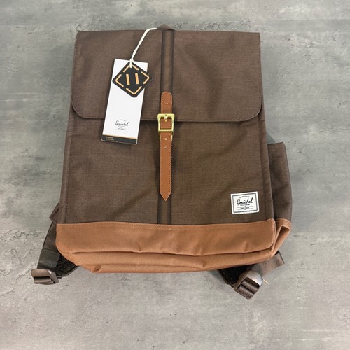 Herschel City Backpack Unisex Brown Tan Canvas Minimalist 14L Daypack NEW
