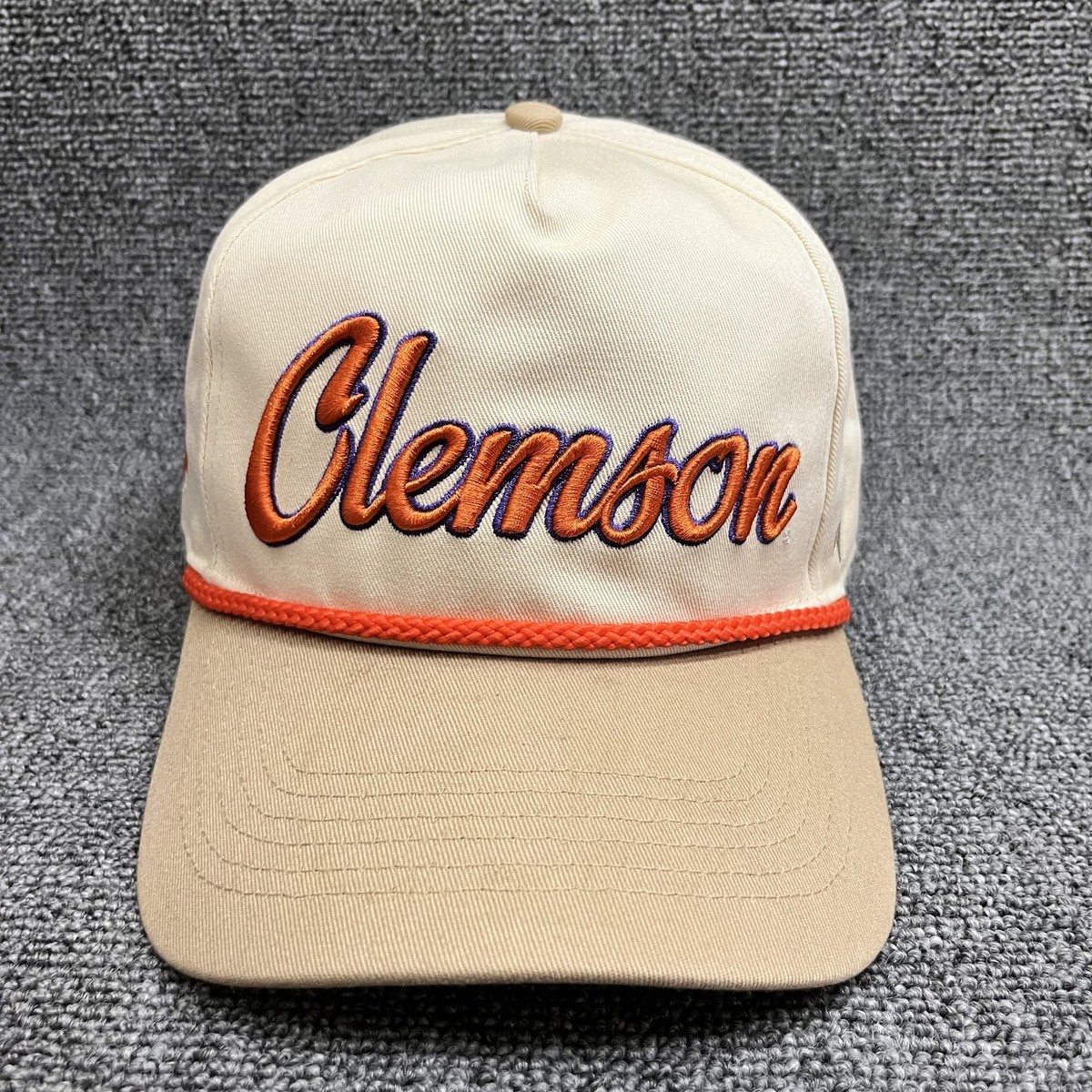 New '47 Brand Clemson Tigers Hitch Snapback Hat Cream Orange Rope Cap