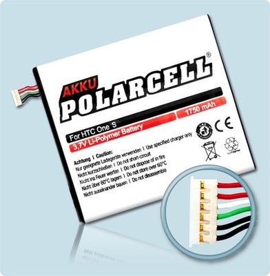 PolarCell Akku für HTC One S Z520e Ville Z560e BJ40100 1750mAh Batterie Accu