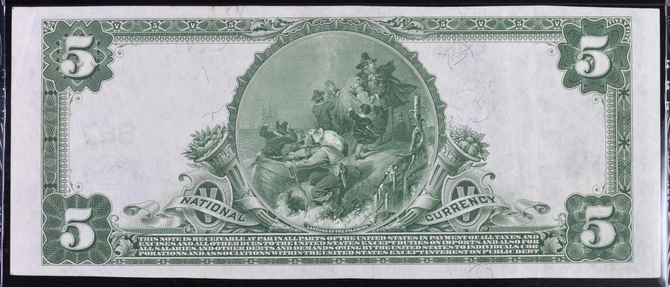 1905  Winchester, NH - $5  National Bank Note, Plain Back PMG 35-Choice - Image 4 of 4