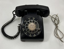 Vtg Bell System Western Electric 500 DM Black Rotary Dial Desk Telephone