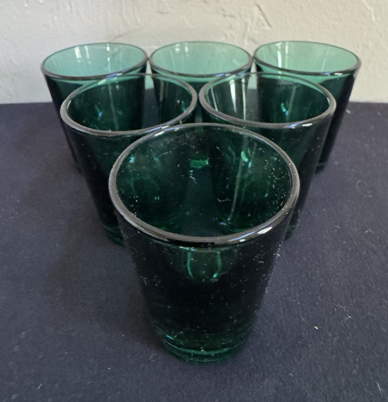 Set of 6 Vintage Libbey Emerald Green Shot Glasses For People Who Party Hard 🎉
