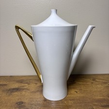 Alka Western Germany MCM Coffee Pot White Gol...