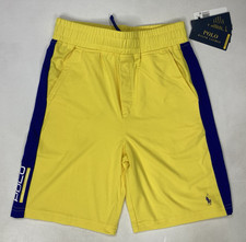 Polo Ralph Lauren Shorts Kids Boys Small 8 Yellow Blue Pony Colorblock