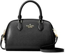 Kate Spade Madison Duffle Satchel Crossbody Bag KI830 Black Saffiano Leather