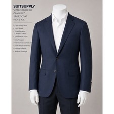 Suitsupply Vitale Barberis Canonico Sport Coat Mens 42L Navy Blue Wool
