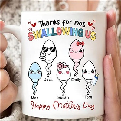 Thanks For Not Swallowing Us Mug Coffee Mug Custom Mug Gifts Happy Mothers Day