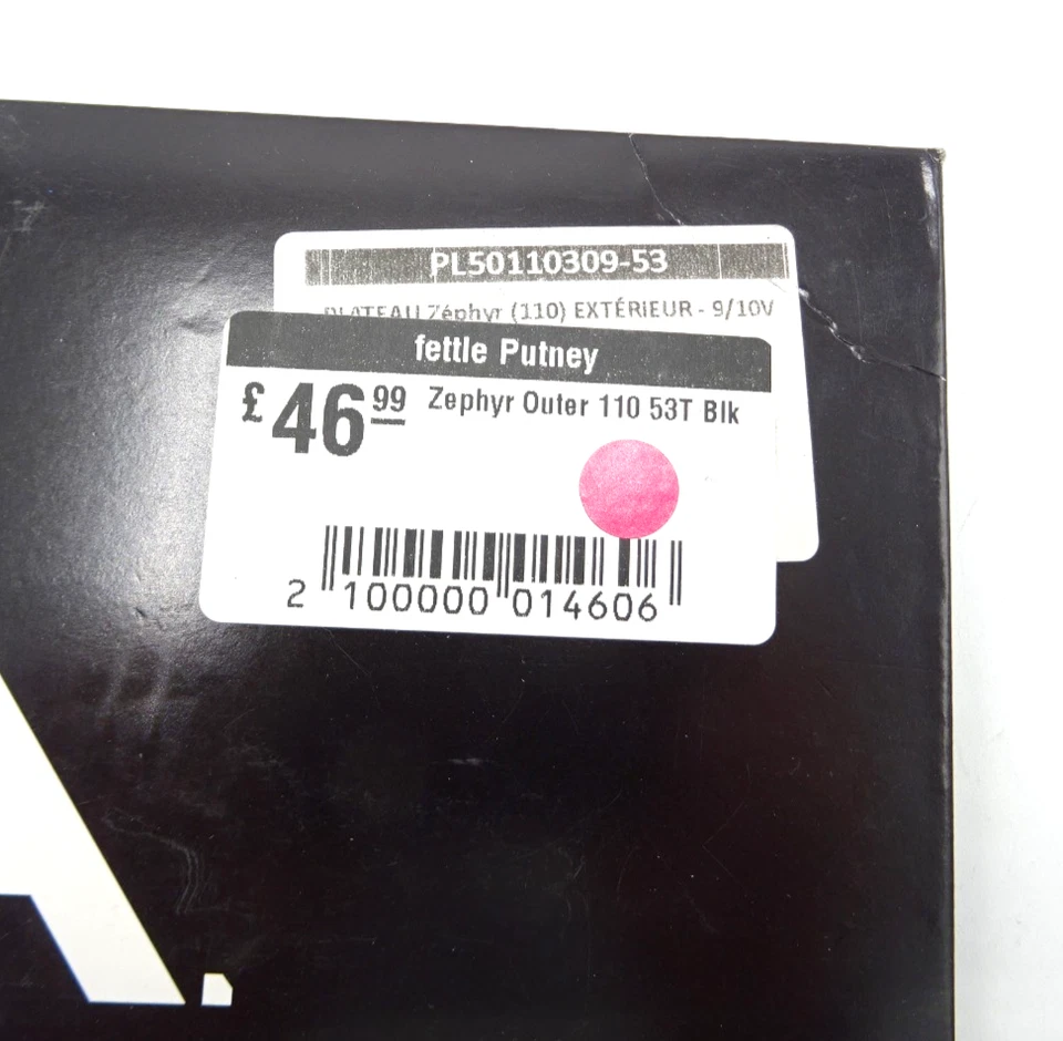 TA Zephyr Road Bike Outer Chainring 9/10s 53T x 110 BCD Black Alloy GN-389-T8 - Image 3 of 3